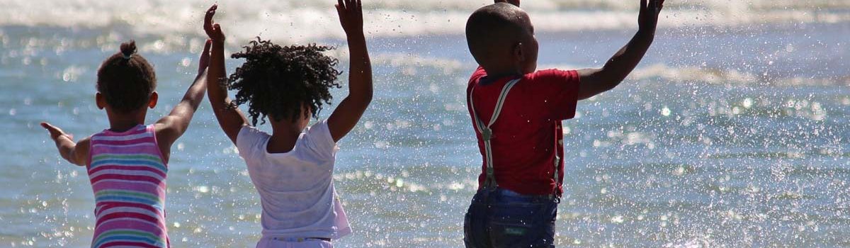 children on the beach